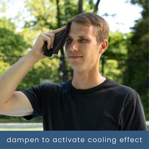 S&T INC. Handkerchief for Sweat, Microfiber Towel for Face, Glasses, Gym Bag, and Travel Essentials, Sweat Body Wipes, 10 Inches by 10 Inches, Black, 6 Pack