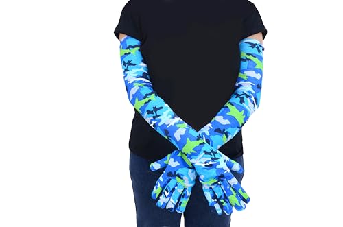 Image of Women's Driving Gloves, Printed Cotton Full Hand Summer Gloves for Protection from Sun Burn /Heat /Pollution (Pack of 1 Pair)