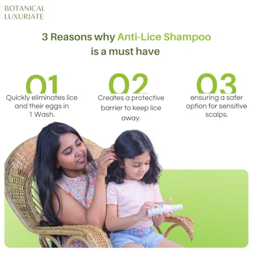 Image of Tea Tree Natural Anti Lice and Nits Shampoo 100 ml with Steel Lice and Nit's Removal Comb, Spiral Micro-Grooved Teeth for Kids | women | men