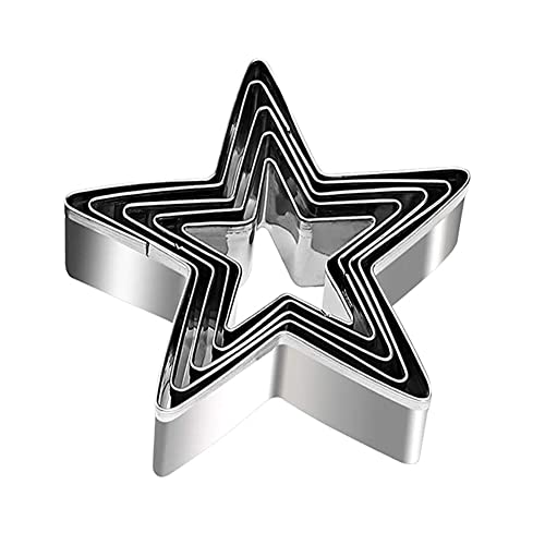 LRZCGB Star Cookie Cutters, 5 Pieces Stainless Steel Bakeware Tools(Star)