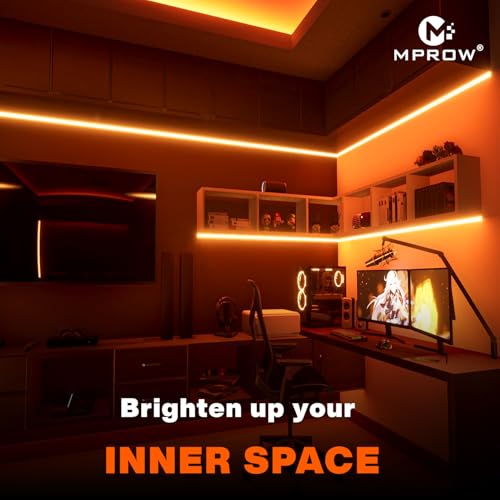 Image of MPROW 5 Meter LED Rope Light | 120 LEDs /Meter Waterproof Strip Light | Cove Light for False Ceiling, Diwali, Balcony & Indoor Decoration (Amber)