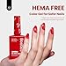 Beetles Red Gel Nail Polish - Gel Polish Hema Free Classic Red Color Soak Off Uv LED Nail Lamp 15ml DIY Home Manicure Salon Gift for Women Crimsom Harmony