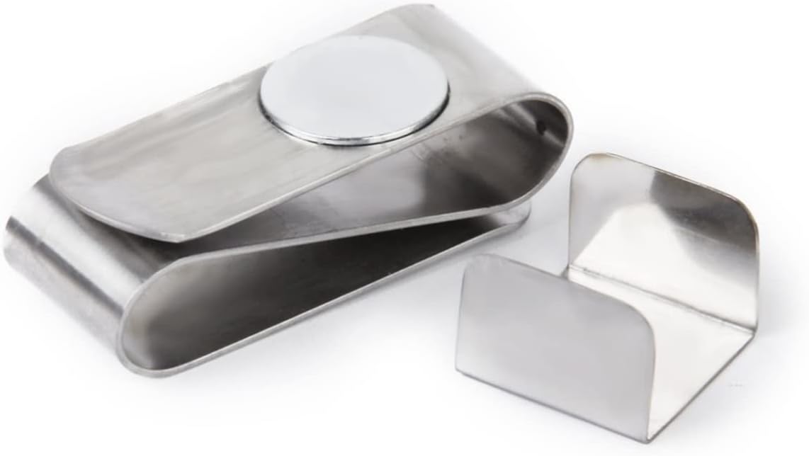 LIOOBO Magnetic Stainless Steel Chalk Holder for Pool Cue Convenient Clip Design Silver Color Durable Material for Easy Access to Chalk During Billiards