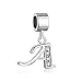 Third Time Charm Dangle A-Z Letter Initial Charm Clear Alphabet Beads for Charm Bracelets