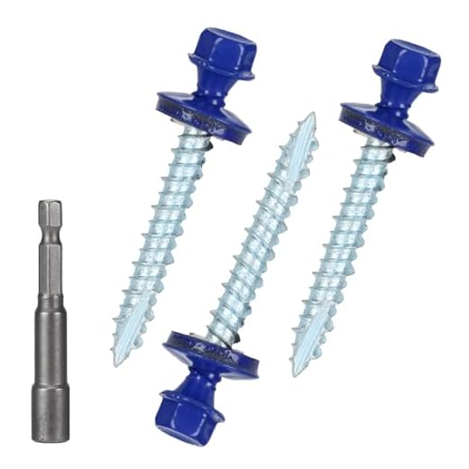 Metal Roofing Screws 10 x 1-1/2 inch, Blue Hex Head Sheet Metal Roof Screw with EPDM Washer for Corrugated Roofing (250Pcs)
