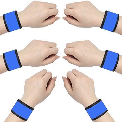 AMNQUERXUS LED Glow Slap Bracelet, Light Up Wristband 6-Pack High Visibility Safety Band for Cycling Walking Running Concert Camping Outdoor Sports-Fits Women, Men, Blue