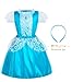 Princess Dress Up Clothes for Little Girls Princess Dresses for Girls, BIBUTY Pretend Play Princess Costume Set with Princess Crown Cape, Princess Toys Cosplay Birthday Party Gift for 3-6 Toddler Girl