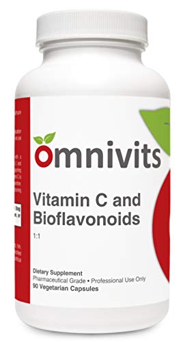 Vitamin C And Bioflavonoids 1:1 | High - Potency Vitaminc (500Mg) With Full-Spectrum Citrus Bioflavonoid Complex (500Mg) | Supporting Antioxidant, Immune Function | 90 Vegetarian Capsules | Omnivits #TOP29