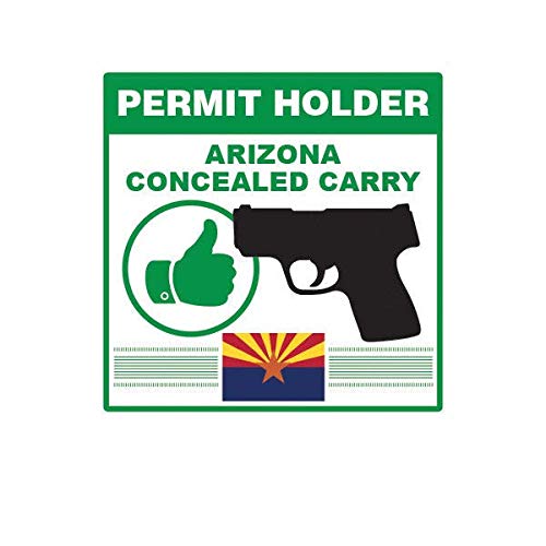 Arizona Concealed Carry Permit Holder Sticker Decal Vinyl 2a permited v2 5" Bumper Locker Laptop Window - Sticks to Any Surface