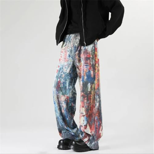 Men's Fashion Jeans Vintage Washed Stretch Slim Fit Tie Dye Jeans4