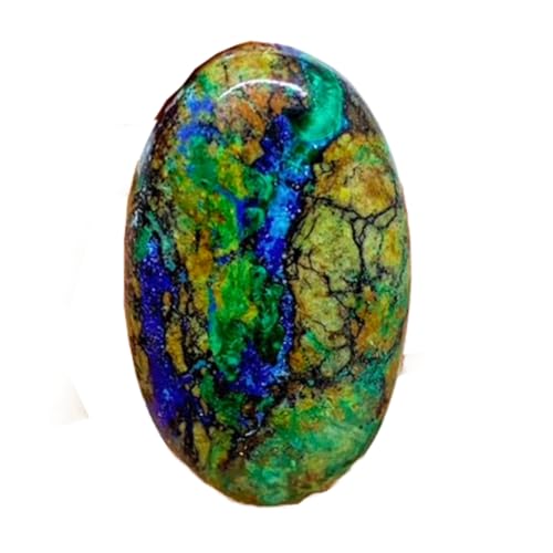 Azurite malachite véritable de collection 33x19x6mm pour joaillerie fine