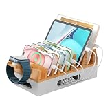 Pezin & Hulin 充電ホルダー モバイルデバイス収納ボックス 複数のデバイスを同時に置ける ナチュラル＋ホワイト