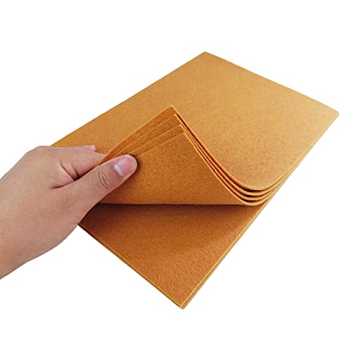 Image of Jtnohx Stiff Felt, 2mm Thick Felt Sheets for Crafts, 8 inchx12 inch Hard Felt Fabric Squares 8Pcs for DIY Projects (Brown)