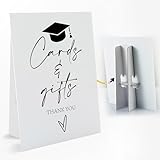 1 PCS Graduation Party Cards and Gifts Table Sign with Stand, 8 x 11 Inch, Table Toppers Sign for Graduation Party, Congrats Grad Party Decorations Favors Supplies