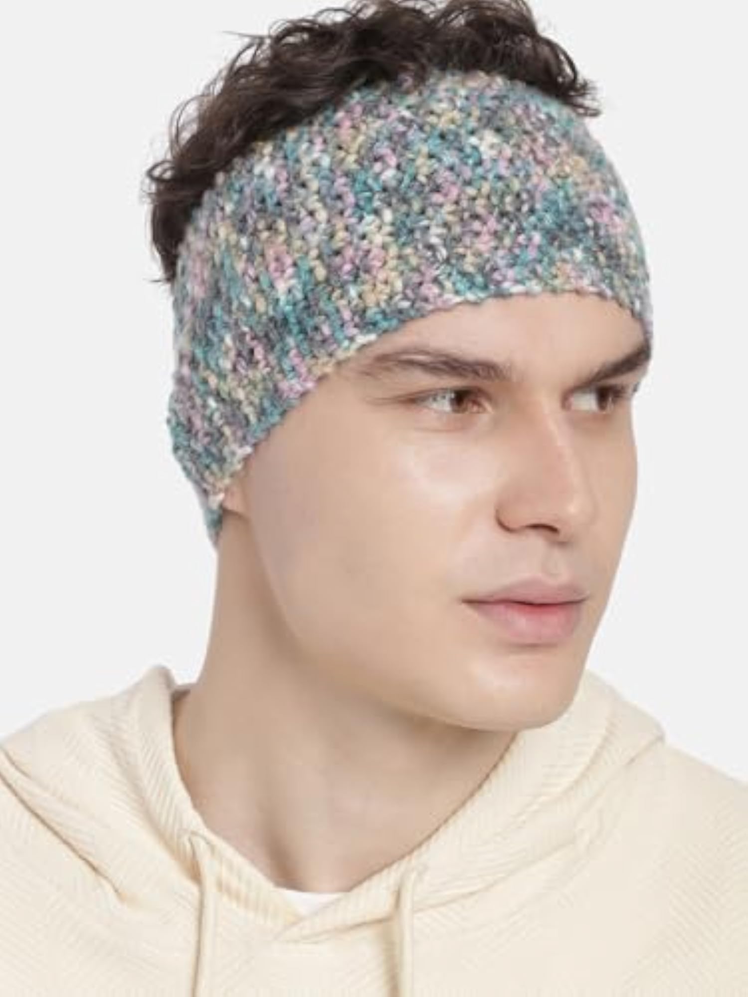 Stylish Multi Color Knitted Headband, Handmade Winter Accessory