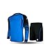 KELME Soccer Goalkeeper Long Sleeves Jersey & Shorts for Mens Kids (Blue, X-Small)