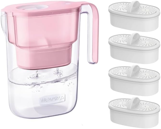 Waterdrop PT-05P Water Filter Pitcher with 4 Filters, 7-Cup, NSF Certified