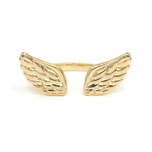 LEMON GRASS Angle Wing Ring Open Adjustable Plated with 14K Yellow Gold2