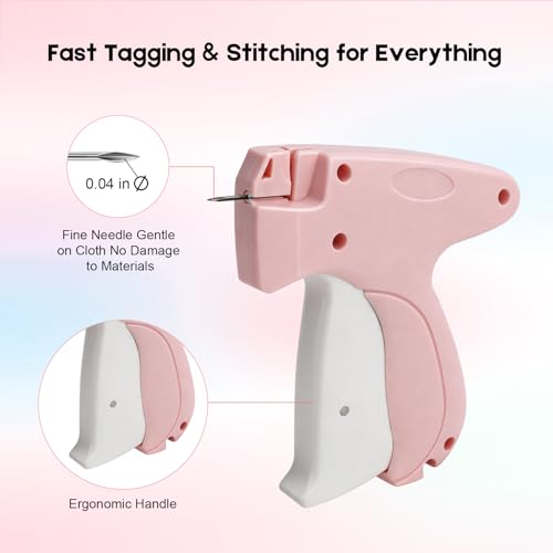 Image of Stitch Gun for Clothes, Handheld Quick Clothing Fixer | 3000 Fasteners (1000 Black /1000 White /1000 Color) + 6 Needles, for Quick Clothing Repairs, Retail Tagging, and Fabric Crafts