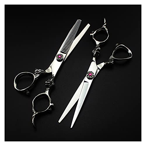 Ciseaux à cheveux fins et amincissement de 6 pouces style coiffeur