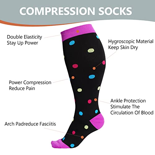 Abodhu Plus Size Compression Socks For Women& Men 15-25Mmhg Wide Calf Knee High Socks #TOP3