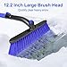 SEAAES 35 Inch Ice Scraper and Snow Brush for Car Windshield, Extendable Snow Scraper Brush with Foam Grip for Truck SUV Vehicle Window - Blue