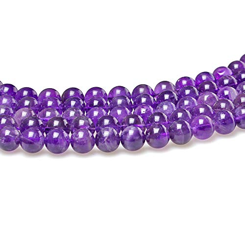 MJDCB Natural Round Stone Beads Purple Crystal 6mm Amethyst Loose Gemstone Beads for Jewelry Making Bracelet Necklace 60pcs - Image 4