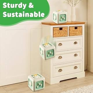 SOCBTNSO Busy Cube Toy, Sensory Toys for Toddlers 1-3, Baby Car Seat Toys 12-18 Months, Toddler Airplane Travel Toys Age 1-2, Learning Fine Motor Skills, 1st Birthday Gifts