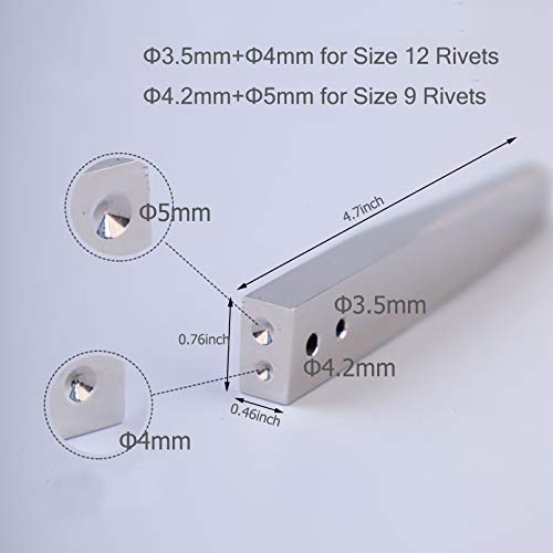 Rivet Burrs Setter,Rivets Setting Tool Fastener For Leather,#9 And #12 #TOP1