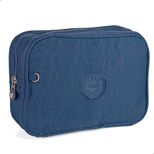 Estojo Escolar Box Bolsinha Organizador Colorida Grande (AZUL-MARINHO)