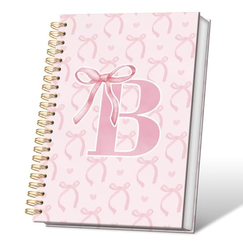 Carnet à spirales nœud rose esthétique coquette et journal intime personnalisé B