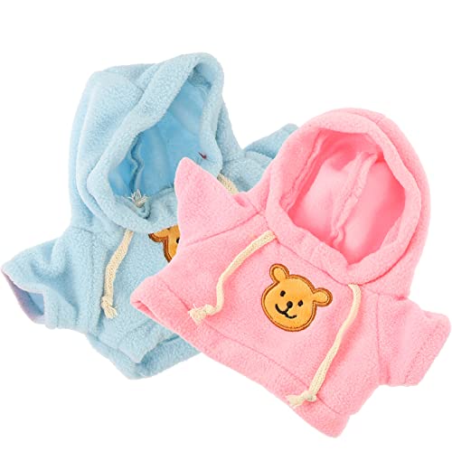 Civaner 2 Pack Stuffed Animal Pajamas for 12-16 Inch Bears, Blue & Pink Quality Cloth Outfit