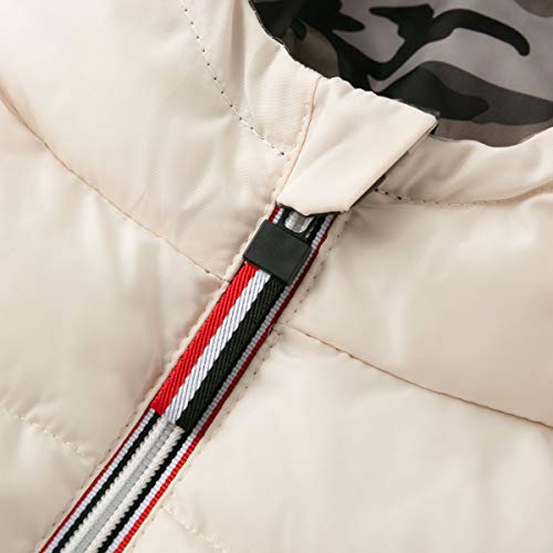 Simplee Kids Boys Girls Winter Reversible Down Jacket Child Camouflage Hooded Warm Coat Outer Wear For 3 Years (White) #TOP4