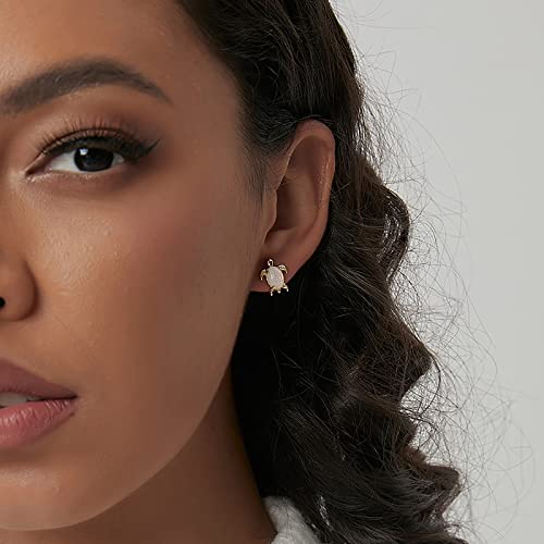 Turquoise Stud Earrings 18K Gold Plated 925 Sterling Silver Post Hypoallergenic Triangle Gold Turquoise Stud Earrings for Women2