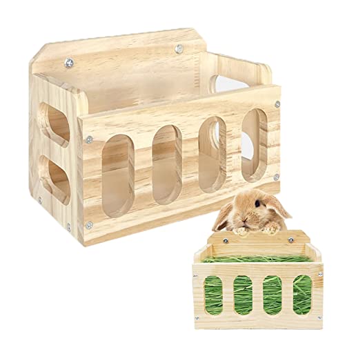 WEWAYKGJ Wooden Hay Feeder for Rabbits & Small Animals
