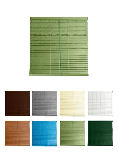 JARDIN202 - Persiana de PVC Alicantina con Polea Metálica | Persiana Enrollable | Estor Enrollable para Ventanas, Puertas, Salón y Cocina | 90 x 200 cm (Verde Oliva)