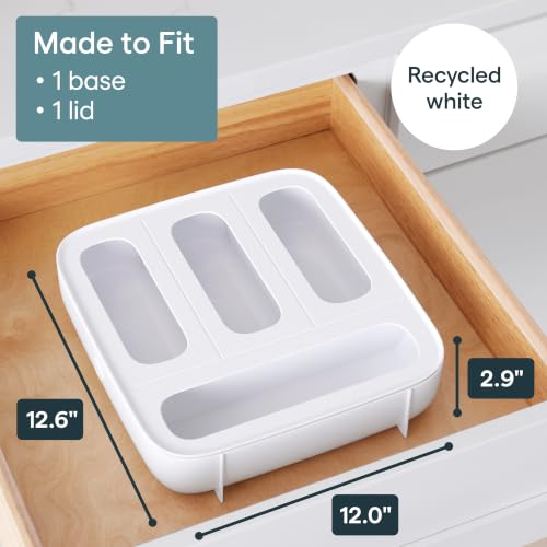 Image of YouCopia StoraBag Food Bag Dispenser, Family Size 4-Slot, Plastic Sandwich Bags Drawer Organizer for Kitchen Storage