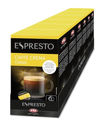 ESPRESTO Caffè Crema Classic, kompatibel mit K-fee & Aldi EXPRESSI*, RFA zertifiziert, 96 Kaffeekapseln