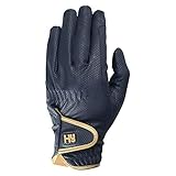 Ropa Hy Cottenham Elite - Guantes de equitación Azul Oro marino. 75