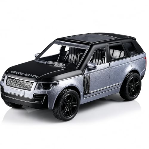 Image of Braintastic Model Diecast Car Toy Vehicle Pull Back Friction with Openable Doors Light & Music Toys for Kids Age 3+ Years (Range Rover Small Grey)