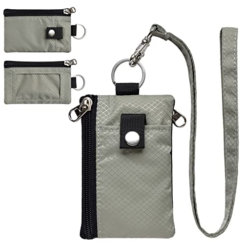 Image of CHENSPRX Minimalist RFID Blocking Small Wallet with ID Window,WaterResistant Zip Id Case Wallet with Lanyard Keychain for Cards,Cash,Travel,Women,Men