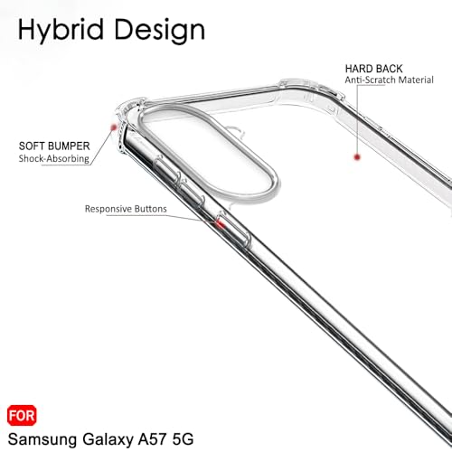 Image of TheGiftKart Back Cover for Samsung Galaxy A57 5G Case | Hybrid Crystal Clear ShockProof Design | Camera & Screen Protection | 360 Degree Protection Galaxy A57 Back Cover (PC & TPU, Transparent Bumper)