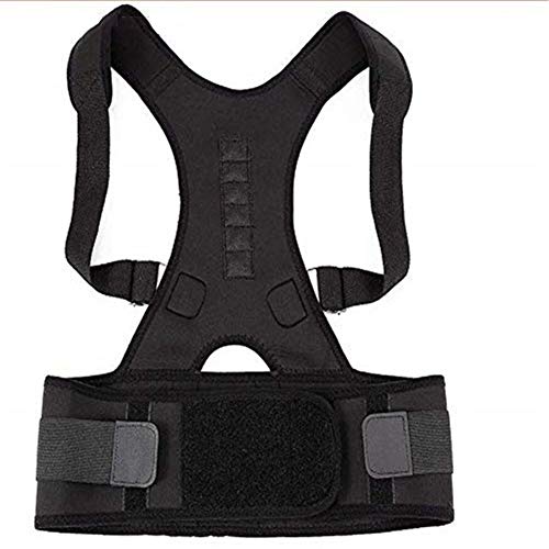 Corrector de Postura Magnético Ajustable Negro Talla M para Hombre y Mujer