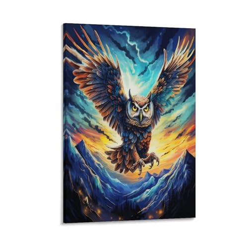 Decoration murale hibou pour raviver un mur blanc de salon ou bureau