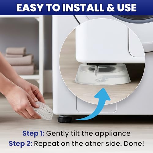 Image of Anti Vibration Pads for Washing Machine - 8 Pack Silicone Washer Anti Vibration Pads Stabilizer Feet, Fits Round Feet up to 1.65 inch, Shock & Noise Reduction Washing Machine Pads