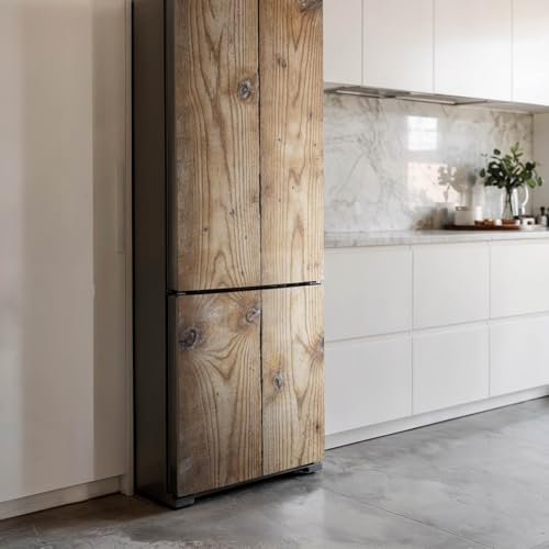 Pegatinas de nevera 60x205 cm autoadhesivas de madera vinilo impermeable de cocina 4