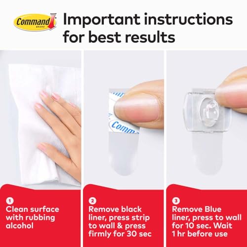 Command Decorating Clips, Clear, 20-Clips (17026CLR-ES)