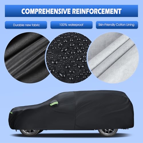 Image of Car Cover Custom Fit for Jeep Grand Cherokee 2000-2026, Migaven Waterproof Full Exterior Cover Sun Rain Protection with Door Zipper and Cotton Lining