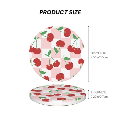 Portavasos para auto cerámico 2 piezas absorbente rojo miniatura 6