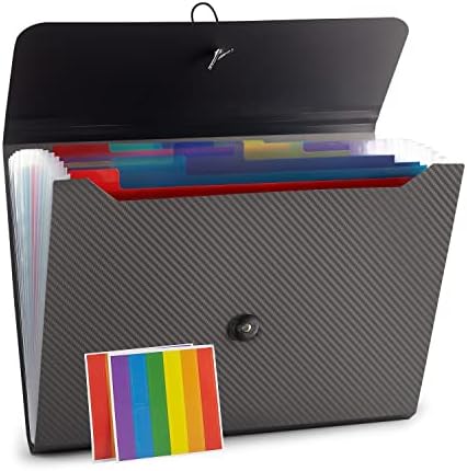 Expanding File Folder File Organizer 13 Pockets File Organizer Accordion Filing Folder Expandable File Folder for Documents Aesthetic Paper Organizer Folder for Work, School, Home, Office, Grey